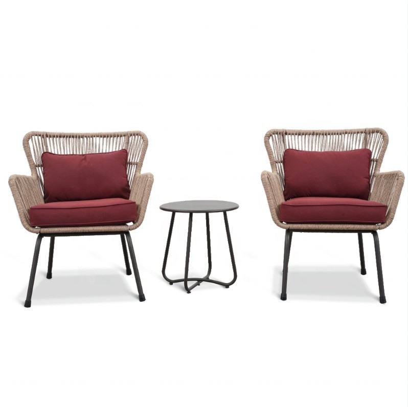 Outdoor tuinmeubilair set Aluminium rattan sofa met theetafel en bistro stoelen