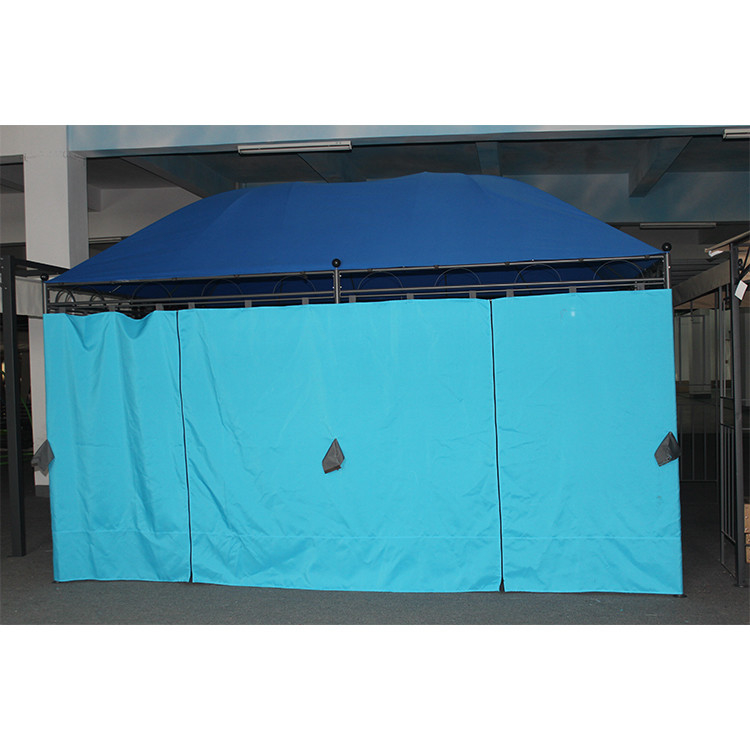 Blauwe grote luifel ontwerp meubels metalen paneel top Gazebo voor 3 * 4M buitenmeubelen