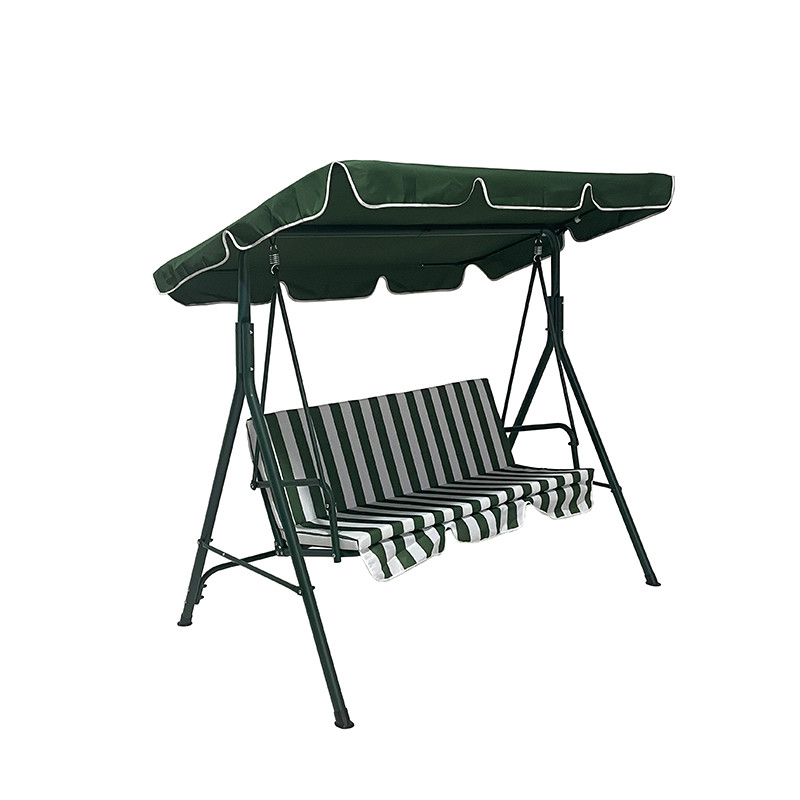 Buiten hangend bed modern ontwerp 3-persoons patio schommelstoel met stalen buis en dak