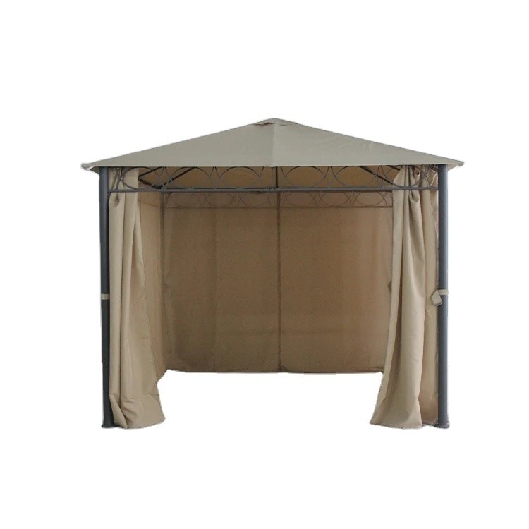 Buitentuin Gazebo met polyester gordijn