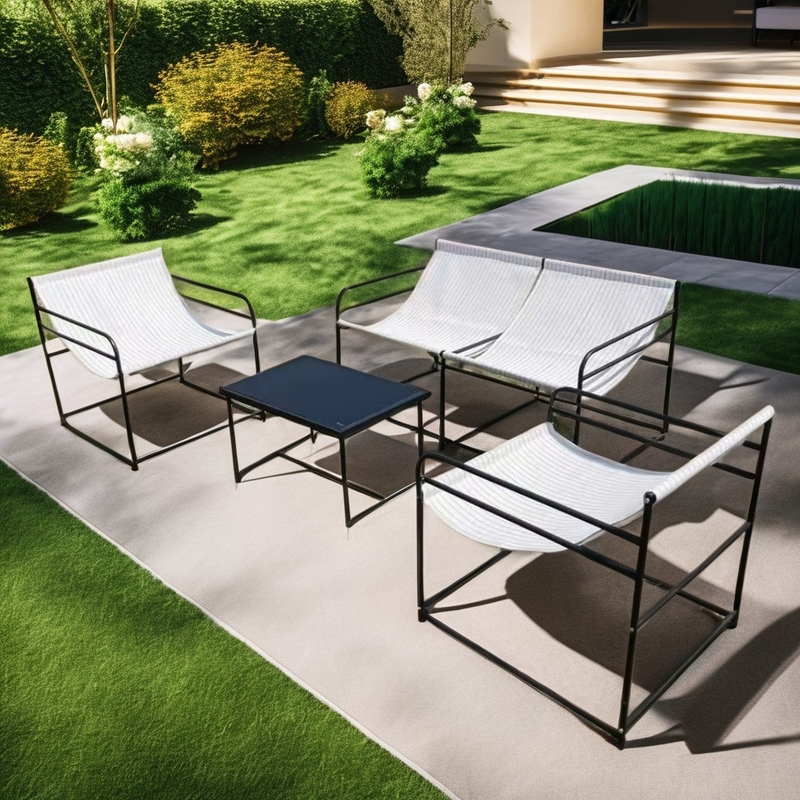 Home Bar Buitenmeubilair Set met gehard glas Tafel en muggenvrije stoel