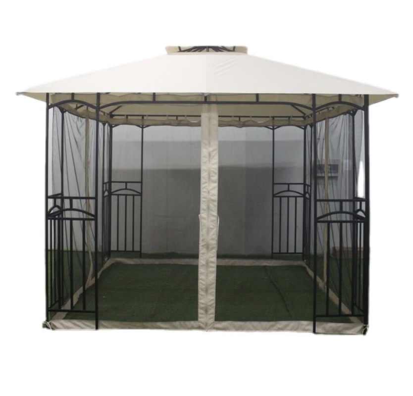 3x3x2.7M Staal buitenshuis Gazebo met dubbele bovenkant voor patio Canopy Party Outdoor Sanctuary