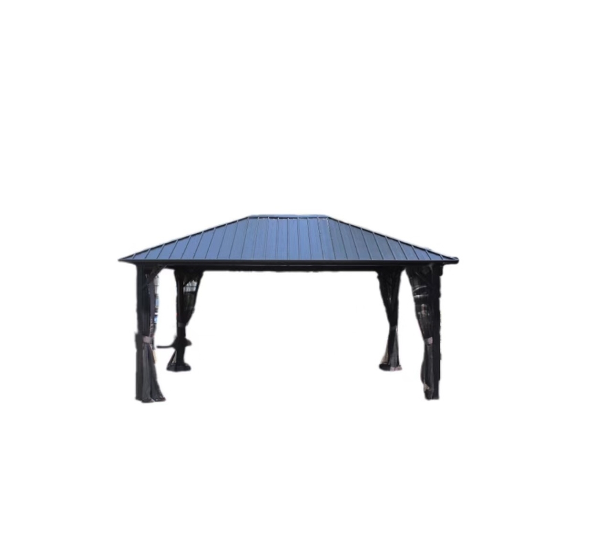 Buitentuinvoorzieningen Pergola 4,85x3,65x2,75m gegalvaniseerd staal met stoffen