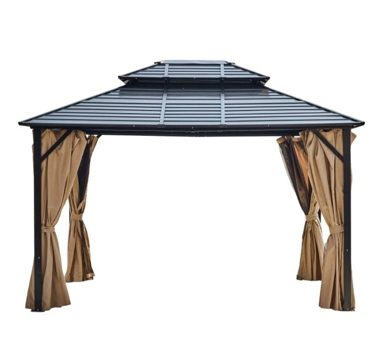 Polyester zijkant 3X3.65X2.75M Dubbele bovenkant Aluminium buis Gazebo voor tuinfeest