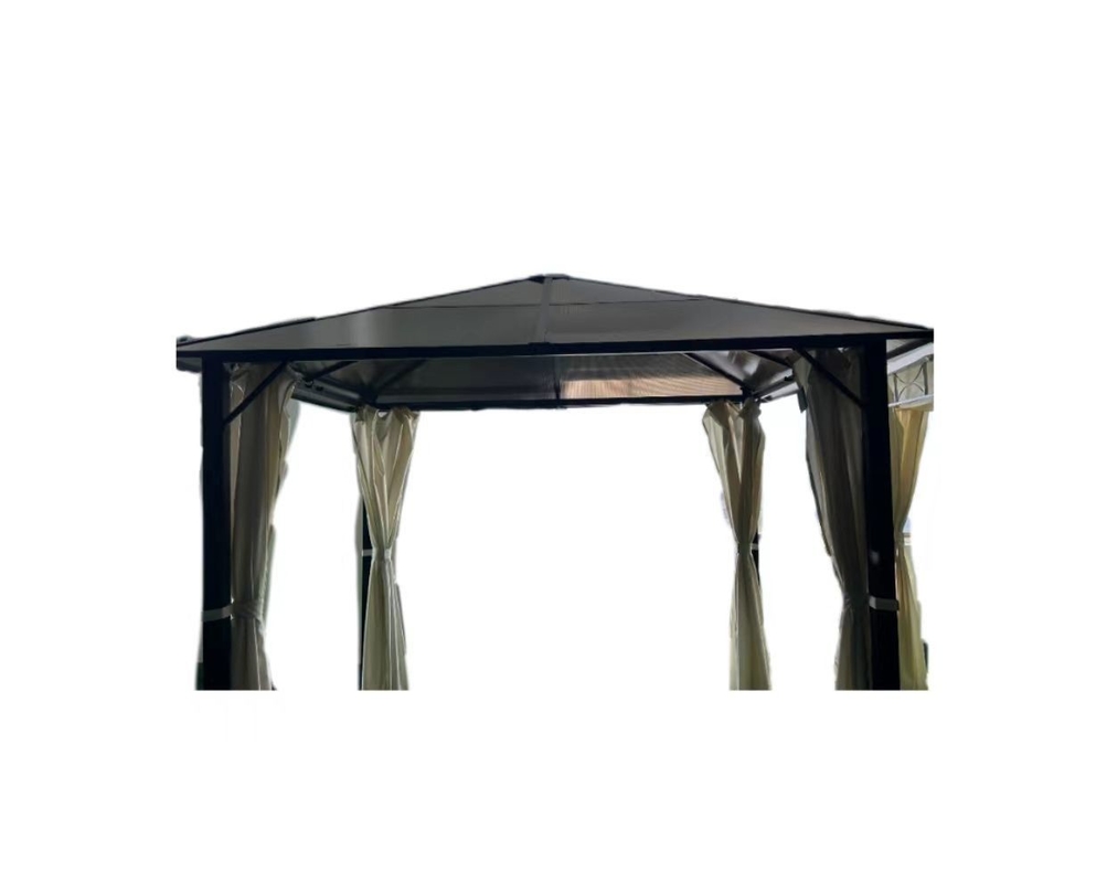Buitentuin 3x3x2.6M Hard Top Gazebo met PVC-plaatdak Makkelijk geassembleerd en stevig