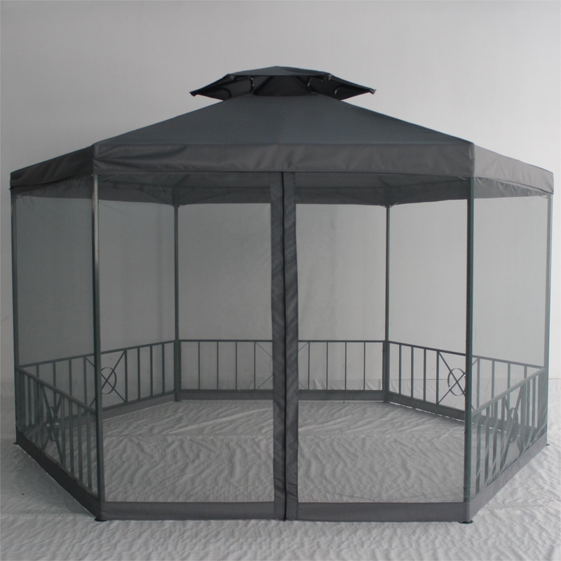 Buiten waterdicht tuinkapper Pergola met aangepaste kleuren Hexagonaal dubbel dak